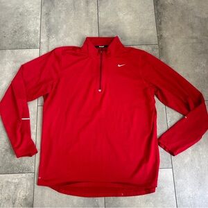 Nike Dri-fit Running red lightweight pullover 3/4 Large